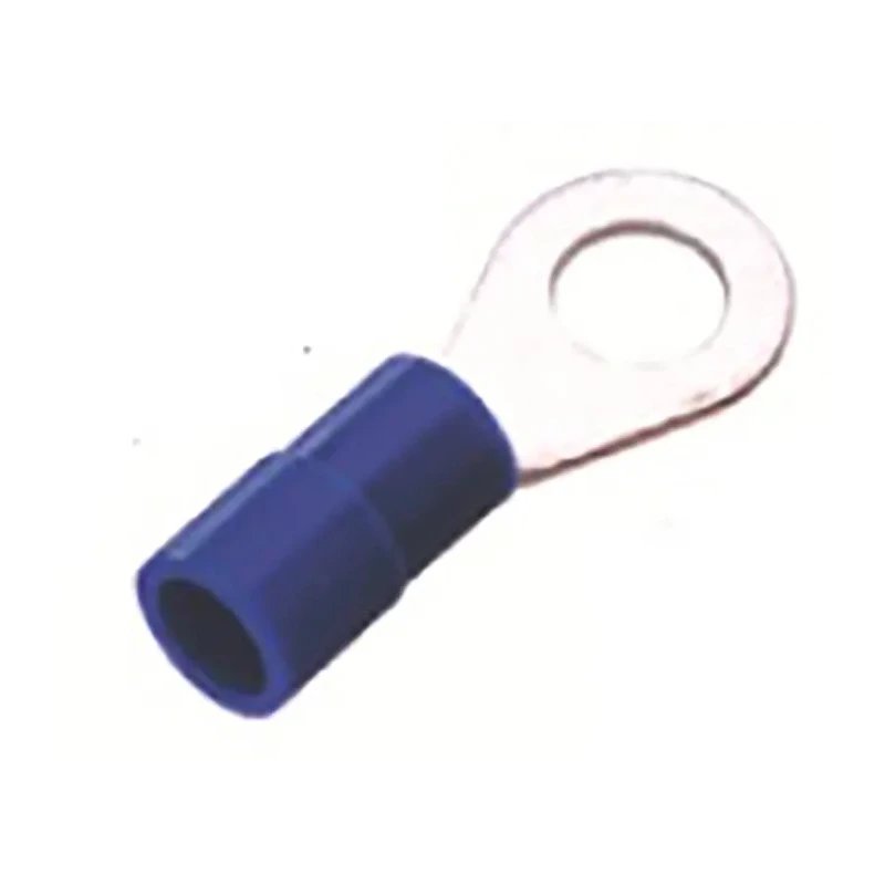 RS PRO Insulated Ring Terminal 4.3 mm Stud, Blue, 16–14 AWG, Nylon, Copper, E245391, 178-7259