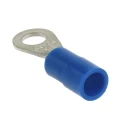 RS PRO Insulated Ring Terminal 4.3 mm Stud, Blue, 16–14 AWG, Nylon, Copper, E245391, 178-7259