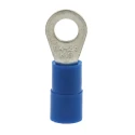 RS PRO Insulated Ring Terminal 4.3 mm Stud, Blue, 16–14 AWG, Nylon, Copper, E245391, 178-7259