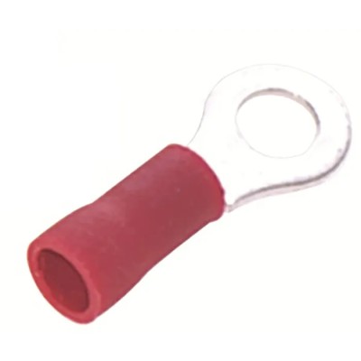 RS PRO Insulated Ring Terminal, Vinyl, 4.3 mm Stud, 22–16 AWG, Red, 1.5 mm² Max E245391 178-7266