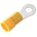 RS PRO DRVY Insulated Ring Terminal 5.3 mm Stud Size, 12–10 AWG, Vinyl, Yellow 178-7273