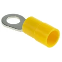 RS PRO DRVY Insulated Ring Terminal 5.3 mm Stud Size, 12–10 AWG, Vinyl, Yellow 178-7273