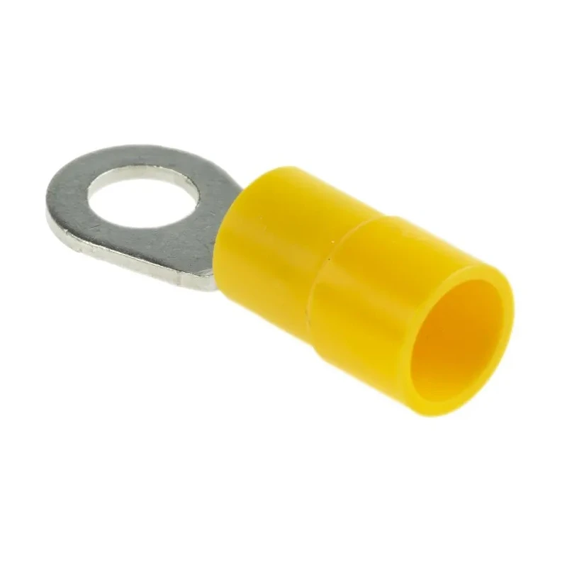 RS PRO DRVY Insulated Ring Terminal 5.3 mm Stud Size, 12–10 AWG, Vinyl, Yellow 178-7273