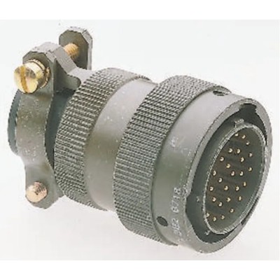 Amphenol Socapex Nickel Alloy Straight 3 Way MIL Spec Circular Connector, 3 Male Contacts, Shell Size 8, Cable 45106EC83AP50
