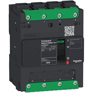 Schneider Electric ComPact NSXm 4-Pole Molded Case Circuit Breaker, 50A, 690V AC, Breaking Capacity 1.28 kA, Clip-on LV426610