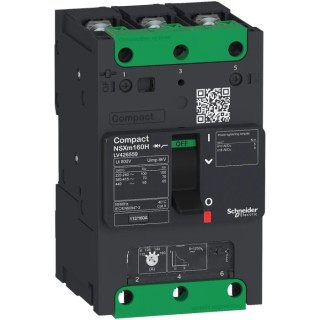 Schneider Electric ComPact NSXm 3-Pole Molded Case Circuit Breaker 50A, 70 kA, Clip-On LV426554