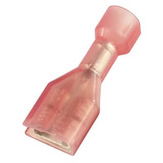 RS PRO Red Insulated Female Spade Connector, Crimp, 0.8 x 4.75 mm Tab Size, 22–18 AWG, Nylon, Brass, 21mm Length, 178-8301