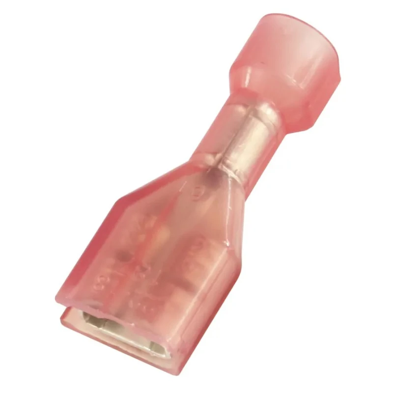 RS PRO Red Insulated Female Spade Connector, Crimp, 0.8 x 4.75 mm Tab Size, 22–18 AWG, Nylon, Brass, 21mm Length, 178-8301