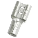 RS PRO Silver Uninsulated Female Spade Connector, Crimp, 0.8 x 6.35 mm Tab, 12–10 AWG, 16.3 mm, 178-8319