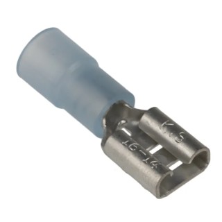 RS PRO Blue Insulated Female Spade Connector, Crimp, 0.8 x 6.35 mm Tab, 16 to 14 AWG, 178-8325