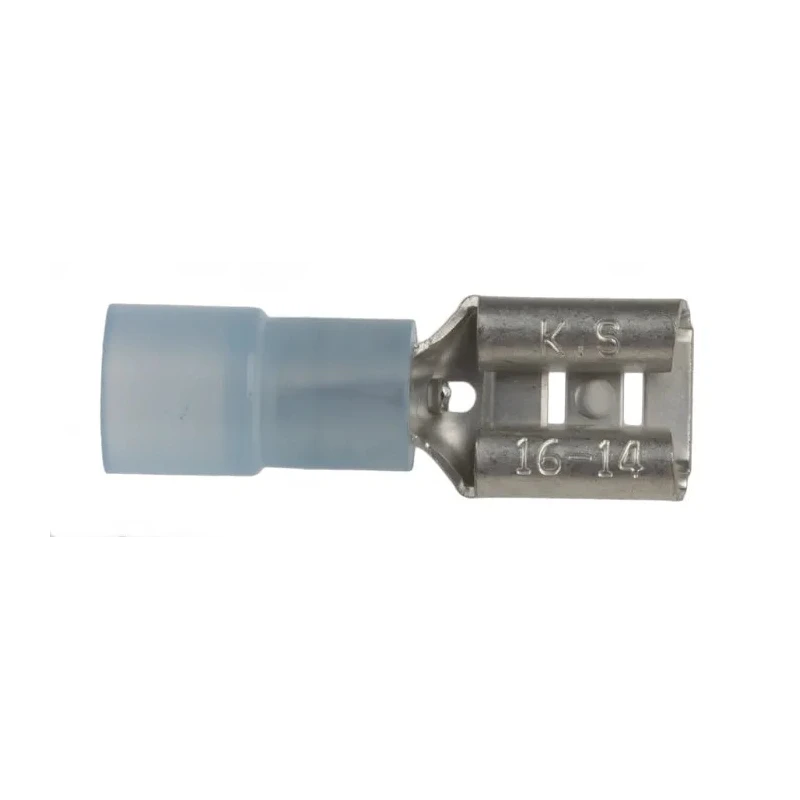 RS PRO Blue Insulated Female Spade Connector, Crimp, 0.8 x 6.35 mm Tab, 16 to 14 AWG, 178-8325