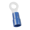 RS PRO Insulated Ring Terminal E245391, 5.3 mm Stud Size, 16–14 AWG, Blue, Nylon, 178-8639