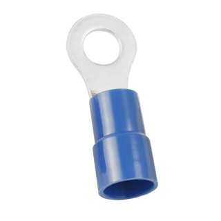 RS PRO Insulated Ring Terminal E245391, 5.3 mm Stud Size, 16–14 AWG, Blue, Nylon, 178-8639