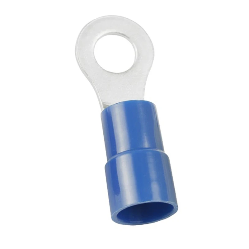 RS PRO Insulated Ring Terminal E245391, 5.3 mm Stud Size, 16–14 AWG, Blue, Nylon, 178-8639