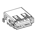 Molex USB Connector, Right Angle Panel Mount, Female, 1 Port, Type A, USB 2.0, 1.5A, 250V, 48258-0001