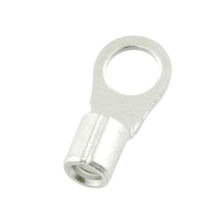 RS PRO E245391 Uninsulated Ring Terminal 3.2 mm Stud Size, 16 AWG to 14 AWG, Grey 178-8598