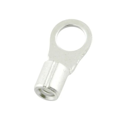 RS PRO E245391 Uninsulated Ring Terminal 3.2 mm Stud Size, 16 AWG to 14 AWG, Grey 178-8598