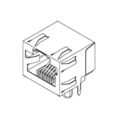 Molex RJ45 Connector Female, Through Hole, Cat3, Unshielded, Right Angle, 1 Port, 8 Way 