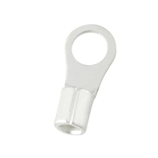 RS PRO Uninsulated Ring Terminal E245391, 5.3 mm Stud, 14–12 AWG, 4mm², 9.5mm OD, Copper, Tin Plated, Grey, 178-8612