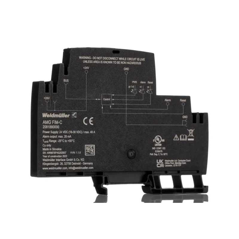 Weidmüller maxGUARD AMG FIM-C Electronic Circuit Breaker 24V 120mA DIN Rail Compact 2081880000