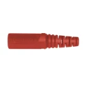 Schutzinger Red Female Banana Coupler 4 mm, Solder Termination, 33 V AC, 70 V DC, 32A, Nickel-Plated Brass, KU 09 L Ni / RT