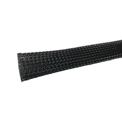 RS PRO Expandable Braided Polyethylene Terephthalate Cable Sleeve, Black, 10m, 18–34mm, BSPETFR Series 179-7021
