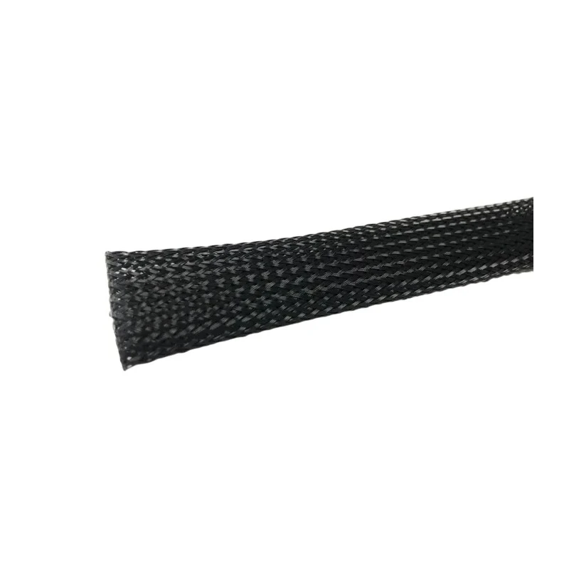 RS PRO Expandable Braided Polyethylene Terephthalate Cable Sleeve, Black, 10m, 18–34mm, BSPETFR Series 179-7021