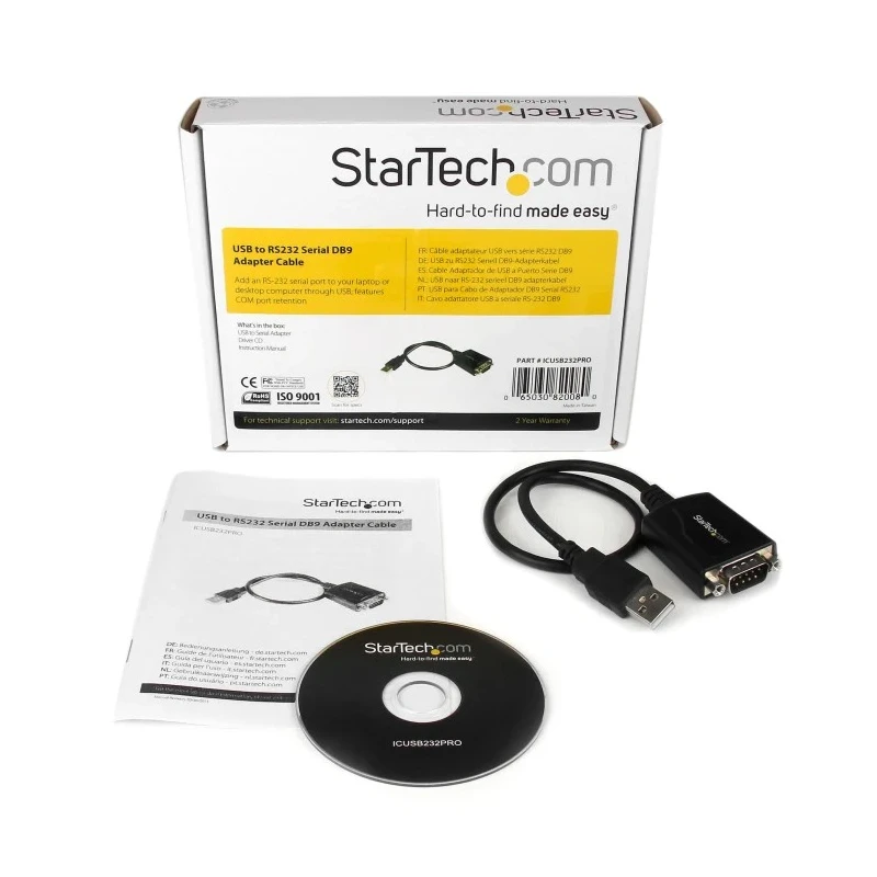 StarTech.com Interface Converter RS232, USB Type-A to D-Sub, 921.6kbps, Desktop, Single Port 