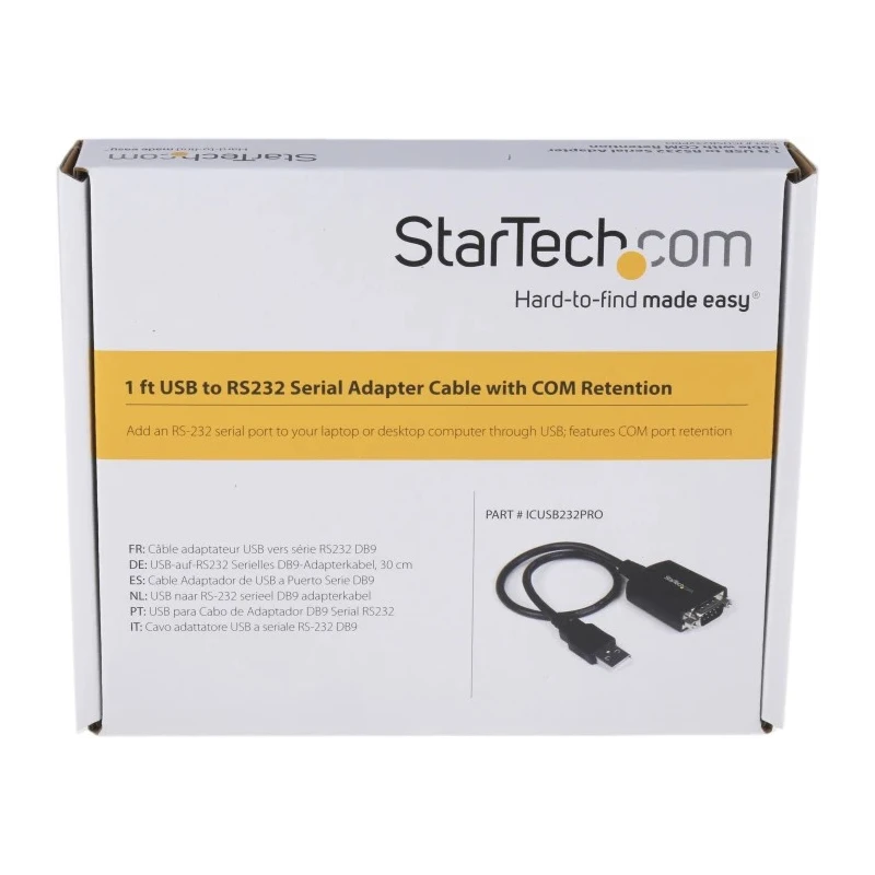 StarTech.com Interface Converter RS232, USB Type-A to D-Sub, 921.6kbps, Desktop, Single Port 