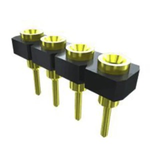 Samtec Straight Through Hole PCB Socket, 4-Contact, 1 Row, 2.54 mm Pitch, Solder, SL-104-G-19