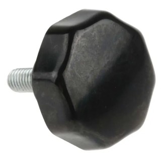 RS PRO Black Phenolic Clamping Knob, Multiple Lobes, M6 Thread, Threaded Stud, 32 mm Diameter, 686-092