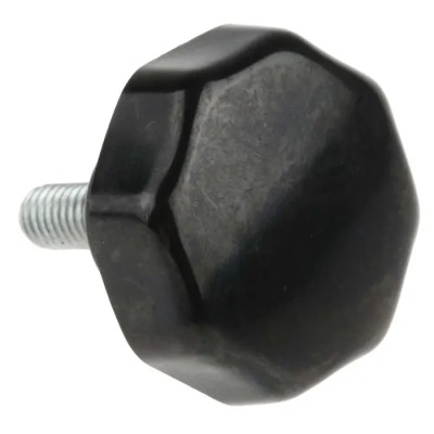 RS PRO Black Phenolic Clamping Knob, Multiple Lobes, M6 Thread, Threaded Stud, 32 mm Diameter, 686-092