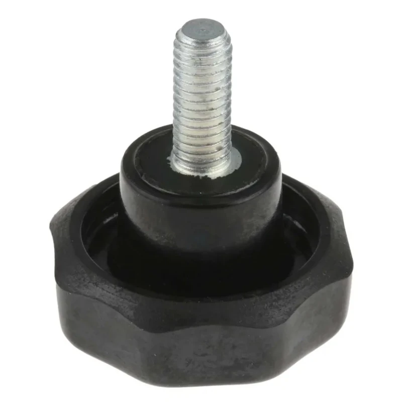 RS PRO Black Phenolic Clamping Knob, Multiple Lobes, M6 Thread, Threaded Stud, 32 mm Diameter, 686-092