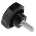 RS PRO Black Phenolic Clamping Knob, Multiple Lobes, M6 Thread, Threaded Stud, 32 mm Diameter, 686-092