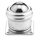 ALWAYSE Ball Transfer Unit, Stainless Steel, 40 mm Ball, 4-Hole Flange, High Profile, Heavy Duty, Plate Fitting 200315