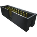 Samtec TST Series Straight Through Hole PCB Header, 10 Contacts, 2.54mm Pitch, 2 Row, Shrouded, 3.4A, Gold TST-105-02-G-D