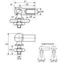 RS PRO Steel Ball & Socket Joint M5, Zinc Plated, 28.5 mm Length x 25 mm Width, DIN71802, 689-394