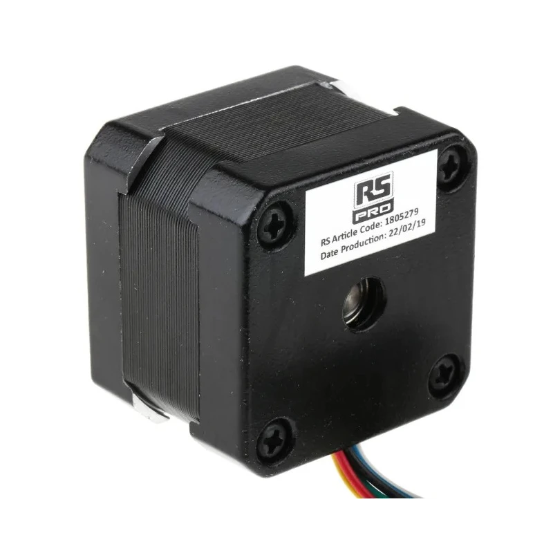 RS PRO Hybrid Stepper Motor 12V, 1.8° Step Angle, 42.3 x 42.3 mm Frame, 5 mm Shaft, Unipolar, 310mA, IP65, 180-5279