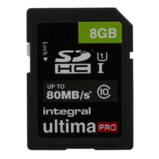 Integral Memory 8 GB SDHC SD Card UHS 1 U1 Class 10 UltimaPro INSDH8G10-80U1