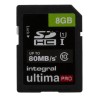 Integral Memory 8 GB SDHC SD Card UHS 1 U1 Class 10 UltimaPro INSDH8G10-80U1