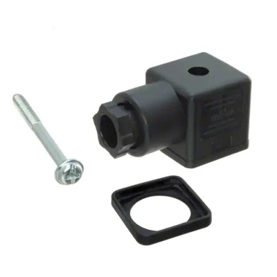 Brad from Molex DIN 43650 Solenoid Connector, 16A, 250V AC/300V DC, 2-Pole, DIN 43650 A, Black, Model 1210230238