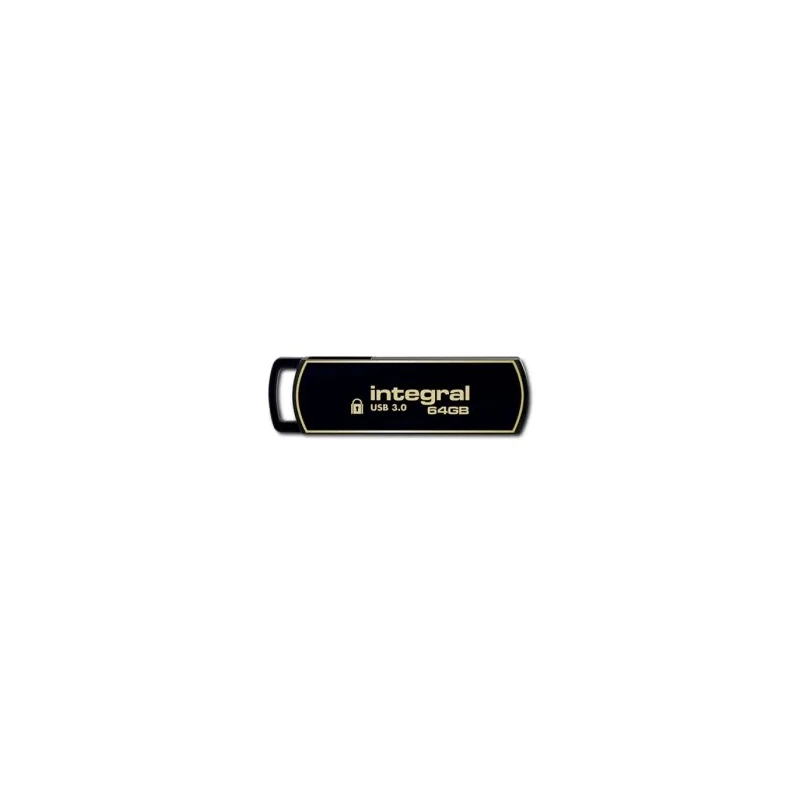 Integral Memory 64 GB USB 3.0 Software Encrypted Flash Drive, AES-256, SLC, INFD64GB360SEC3.0