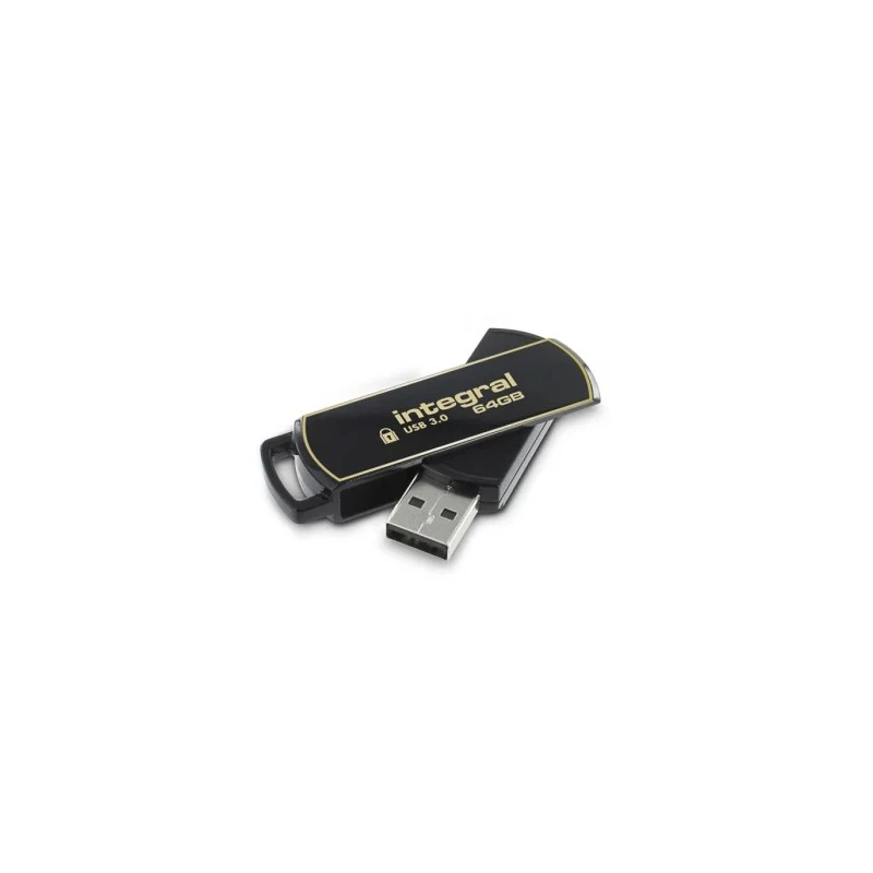 Integral Memory 64 GB USB 3.0 Software Encrypted Flash Drive, AES-256, SLC, INFD64GB360SEC3.0