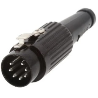 Deltron 6 Pole Straight DIN Plug, Shielded, Male, Cable Mount, 2A, 34V, Standard Size, Zinc Alloy, DIN 45329, DIN 591-0600