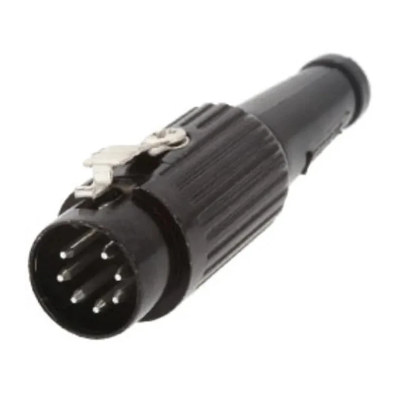 Deltron 6 Pole Straight DIN Plug, Shielded, Male, Cable Mount, 2A, 34V, Standard Size, Zinc Alloy, DIN 45329, DIN 591-0600