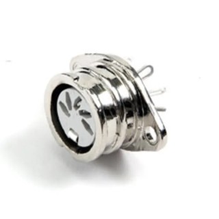 Deltron 5 Pole Straight DIN Socket, Chassis Mount, Female, 2A, 34V AC, Lock Ring, Zamak Body, Brass/Silver Contacts 593-0500