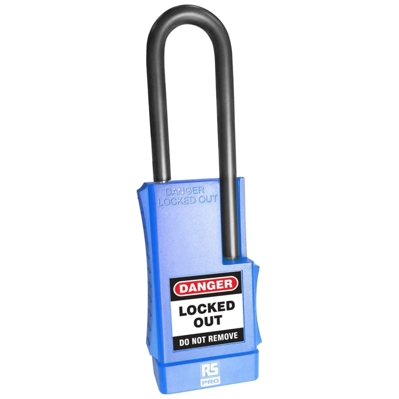 RS PRO Blue 1-Lock Safety Lockout Padlock 6 mm Polyvinyl Chloride, Steel, ABS 180-6834