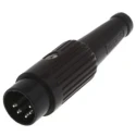 Deltron 5 Pole Straight Standard DIN Plug Cable Male Shielded 2A 34V Locking Ring Zinc Alloy 592-0511