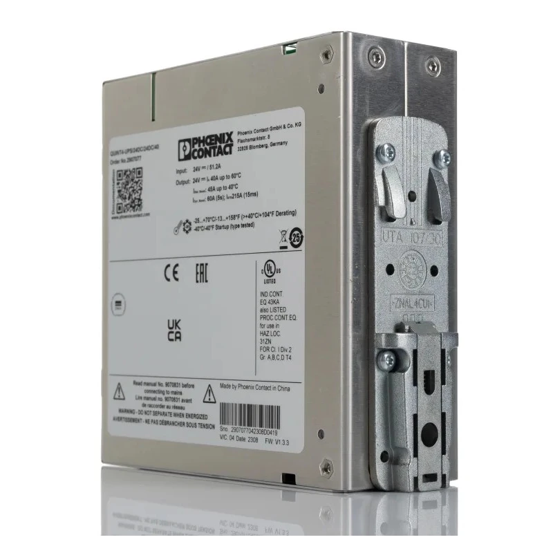 Phoenix Contact QUINT4 DIN Rail Uninterruptible Power Supply, 18–30 V DC Input, 24 V DC Output, 1.44 kW, 51.2 A, 33 2907077