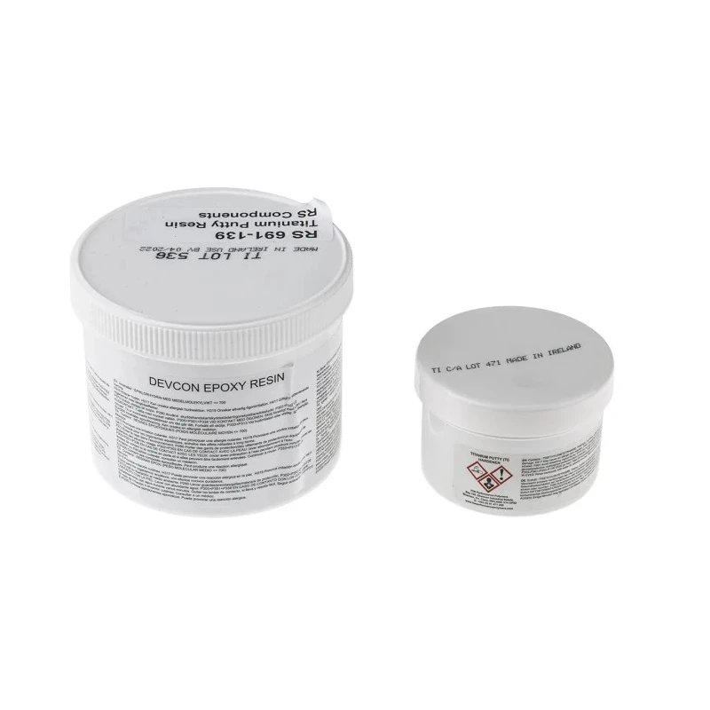 ITW Devcon Titanium Putty Grey Epoxy Adhesive 20 min Set Time, 500 g, Metal-Compatible, 10761